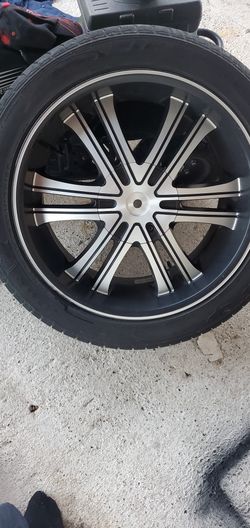 20 Inch Rims And Tires Black And Machined Rims