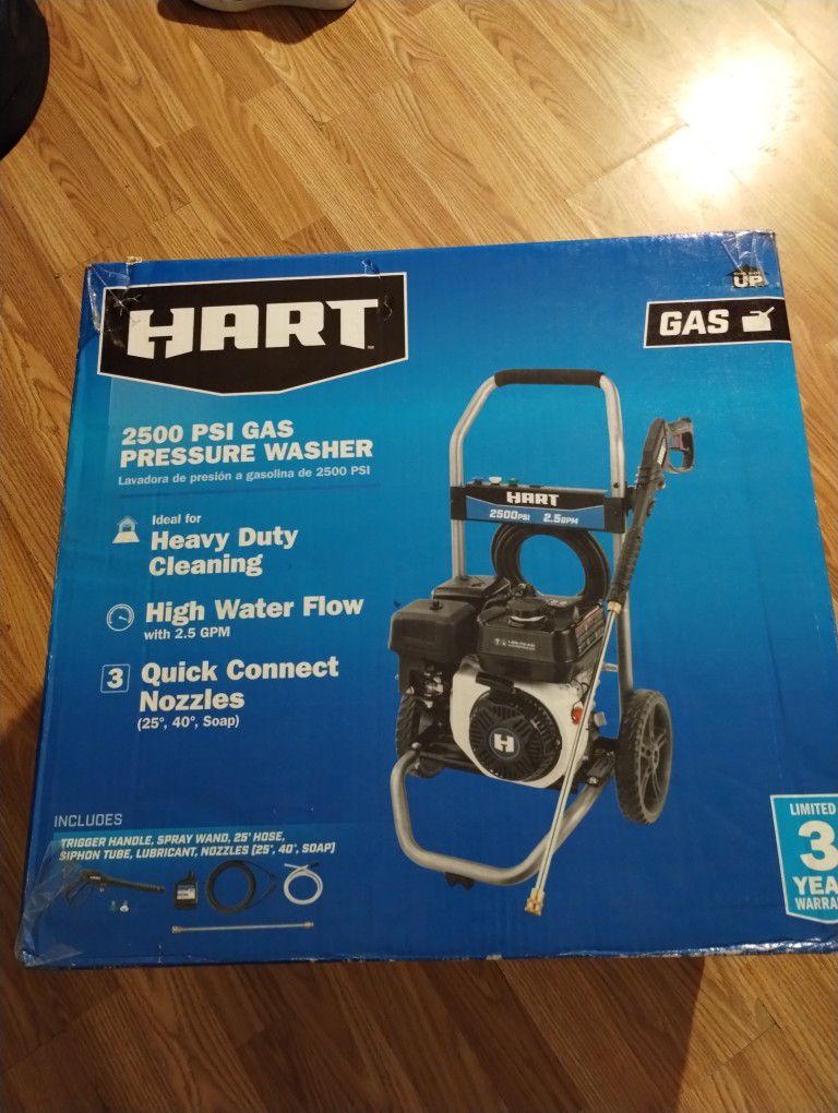 HART 2500PSI 2.5 GPM 212cc Cold Water Gas Pressure Washer

