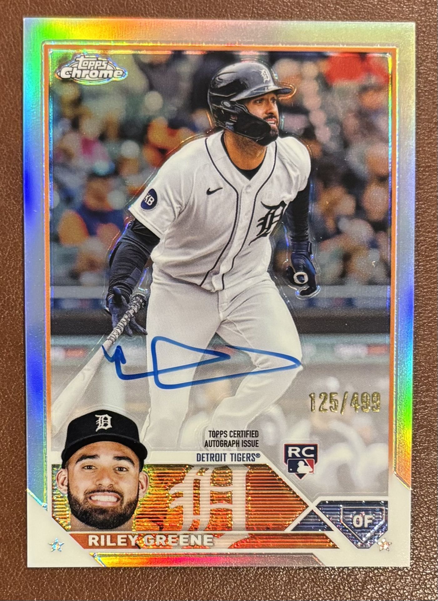 2023 Topps Chrome - Rookie Autographs Riley Greene #RA-RG Refractor /499