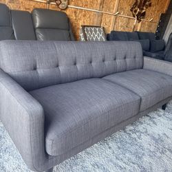 Crosby St. Hadley Tufted Back Sofa, Charcoal Grey 
