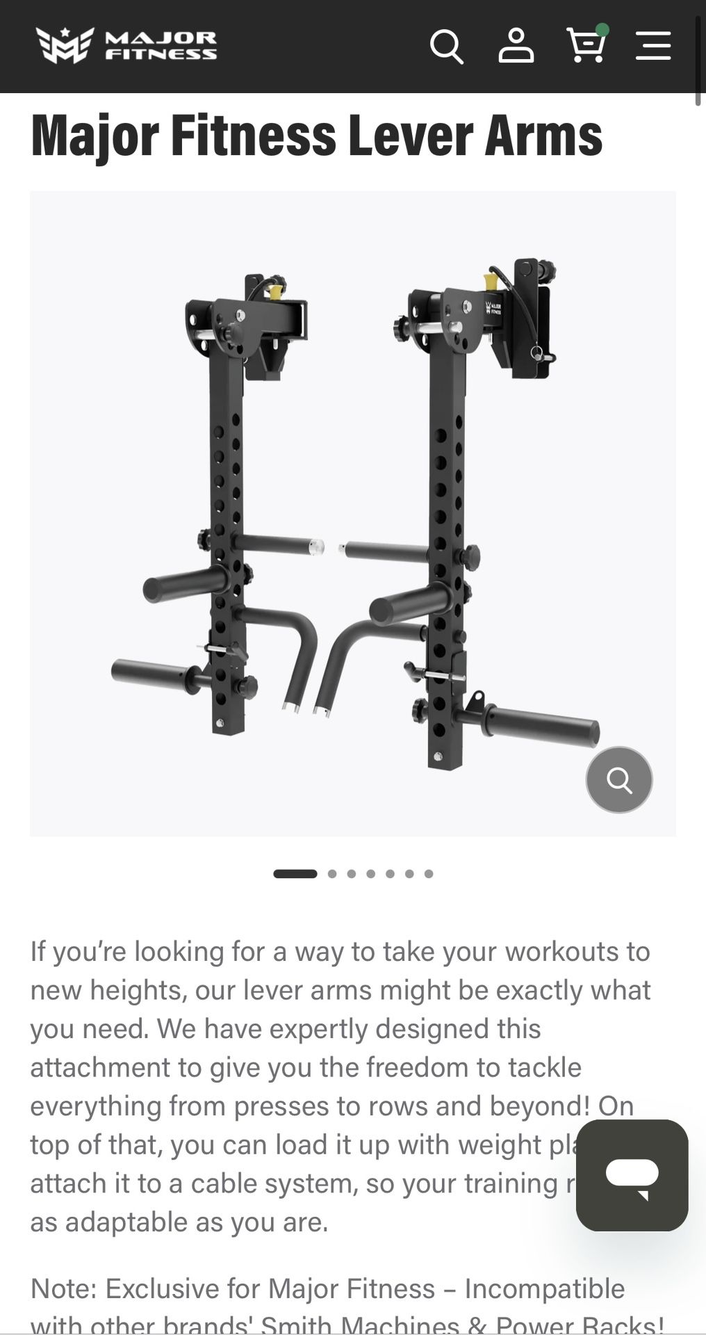 Major fitness lever Arms