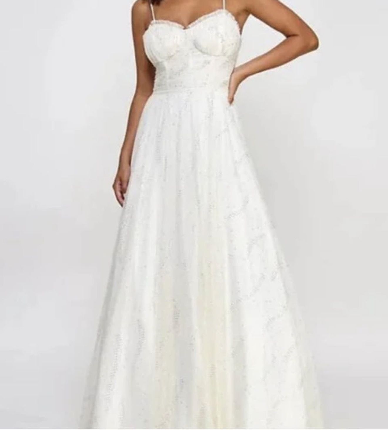 City Studio Ivory/Gold Dress Size 3/4