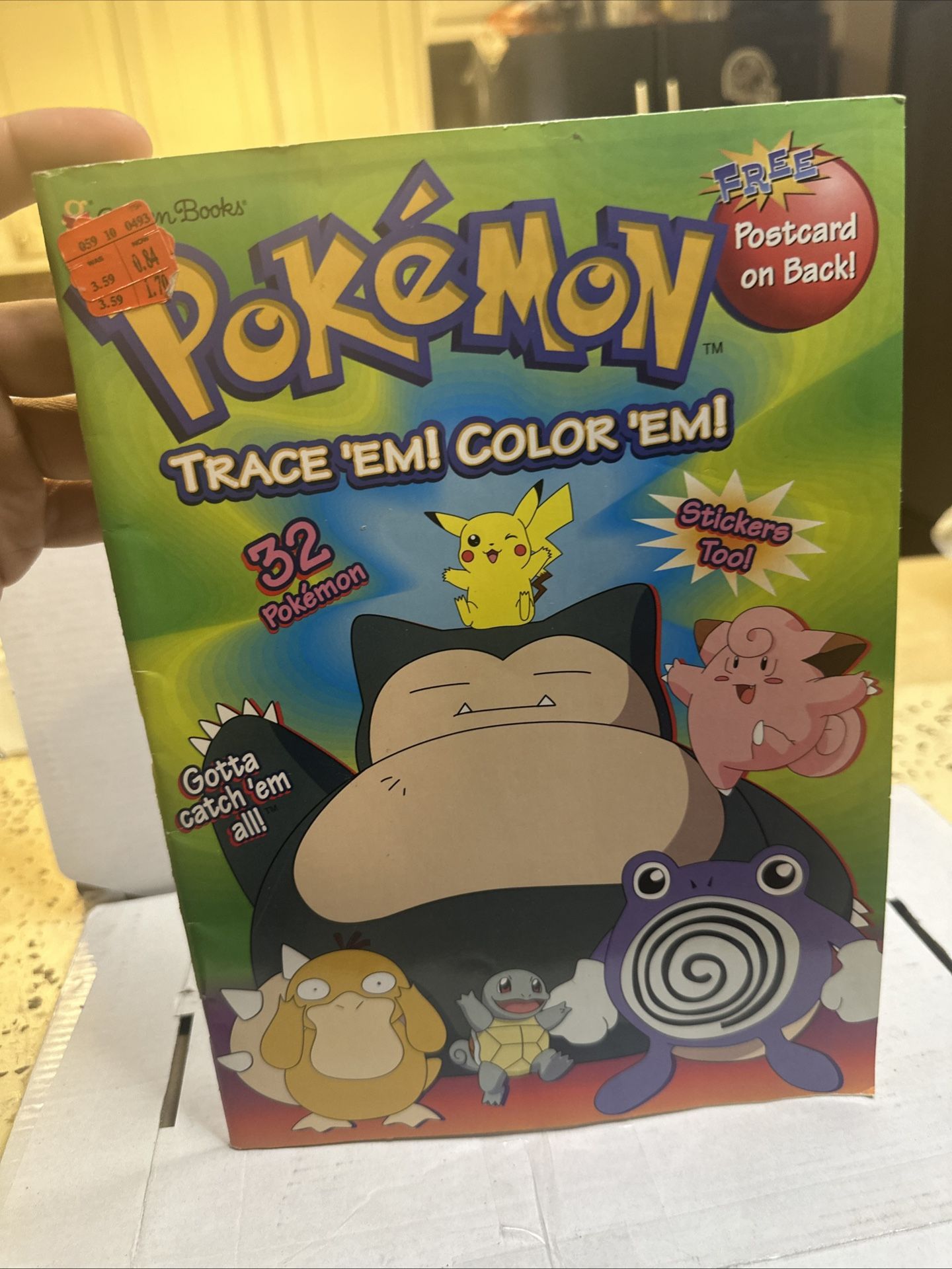 Pokemon Postcard Book Golden Books 1999 1st Generation - Stickers And Post Card