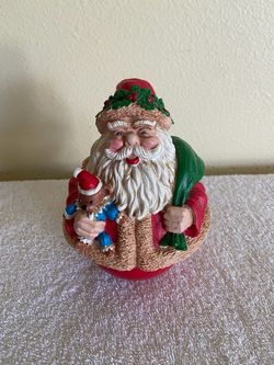 Vintage Roly Poly Musical Santa Claus