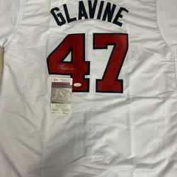 Tom Glavine signed Atlanta Braves white jersey JSA COA HOF Autographed 