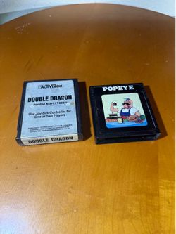 Vintage Atari Game Cartridge Lot – Double Dragon & Popeye
