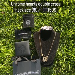 Chrome Hearts Double Cross Necklace 925 Silver 