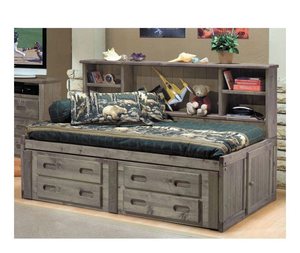 Twin Bed With Built In Shelves And Drawers