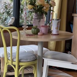 Wood Look And White-ish Dining Table