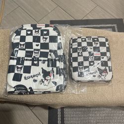 Kuromi Back Pack With Lunch Bag