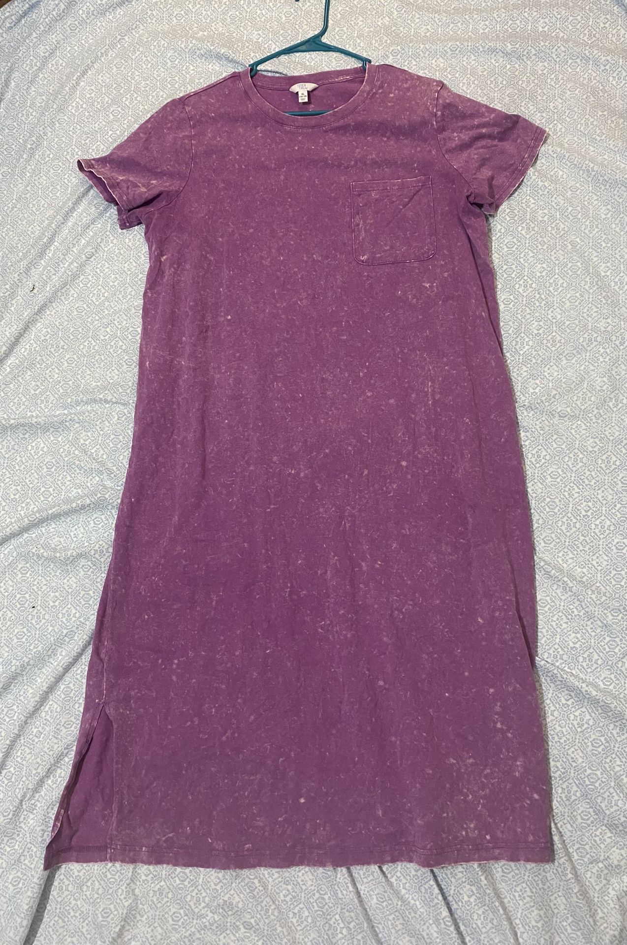 Time & Tru Purple Tshirt Long Dress Size Xtra Large 