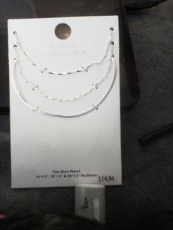 Fine Silver Plated Necklaces Set Of 3