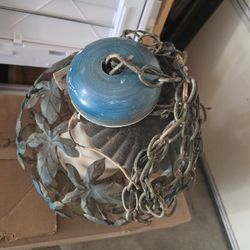 Vintage Metal Leaf Hanging Lamp