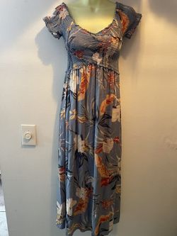 Blue and Orange Floral dress