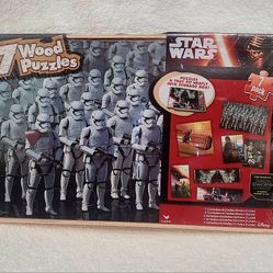 Star Wars Wood Jigsaw 7 Puzzles set new factory sealed With Wood Case