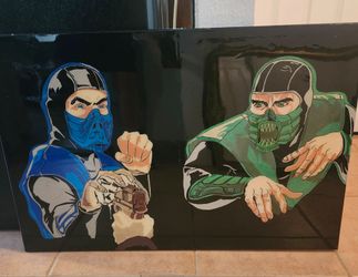 Large Mortal Kombat Canvas Wall Art (36" x 24") – Sub-Zero & Reptile
