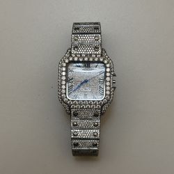 Cartier Automatic Wristwatch Diamond Bezel Stainless Steel Water Resistant 100m