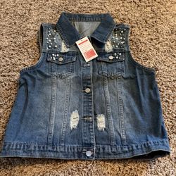 Sparkle Jean Jacket Vest / Women’s size medium