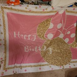 Mini Mouse Girls birthday banner