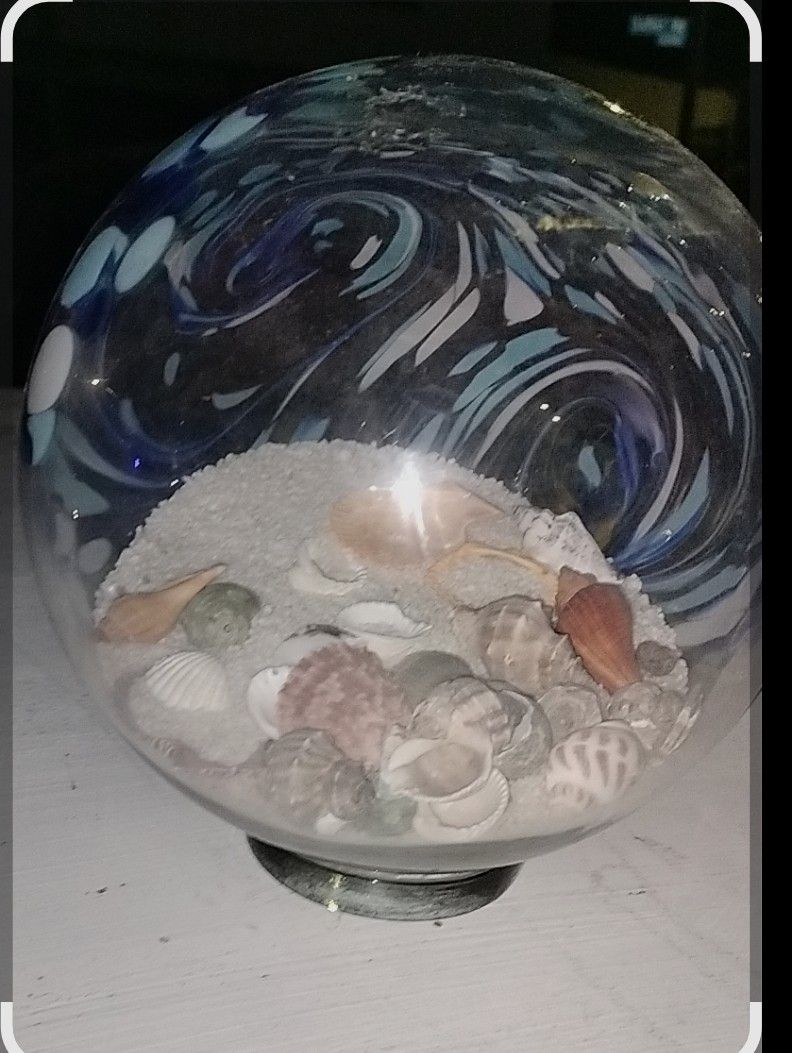 Hand Blown Glass With Shells