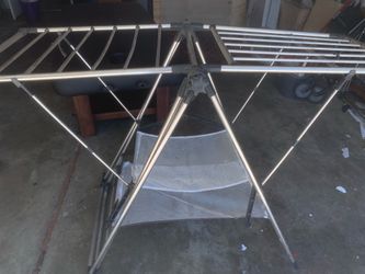 Stainless‑steel collapsible drying rack