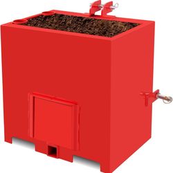 3 Point Ballast Box, 800lbs Capacity Heavy Duty Steel Tractor Ballast Box with 2" Hitch Receiver for Category 1 Tractor Attachment, Red