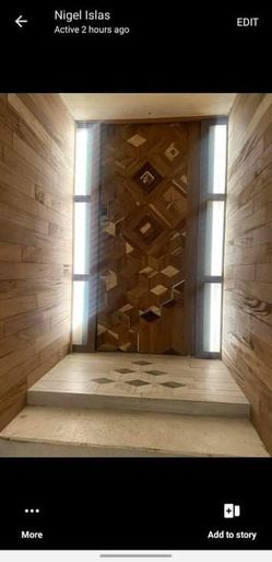 Custom Wood Geometric Entry Door