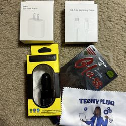 $25 Bundle $25 Bundle (Any iPhone Screen Protector (3), Type C Charger, Type C Base, Type C Car Charger, Cloth)