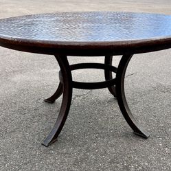 Hand-Hammered Copper 35” Round Coffee Table
