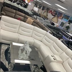 🔥BLOWOUT FURNITURE SALE NOW ‼️ BEAUTIFUL SECTIONAL WITH POWER RECLINERS 40% OFF RETAIL🤯
