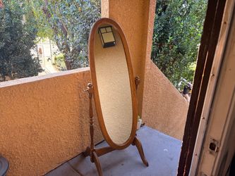 Real Wood Vintage Standing Mirror
