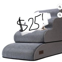 aodisman Dog Stairs And Ramp For Bed, 4-Step Dog Steps For Small Dogs And Cats,Non-Slip Pet Stairs Suitable High Bed Climbing