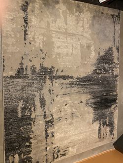 Rug Modern Ivory Grey 5.5ft x 7.5ft Rectangle EX