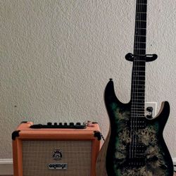 Schecter Reaper 6 And Orange Crush Amp