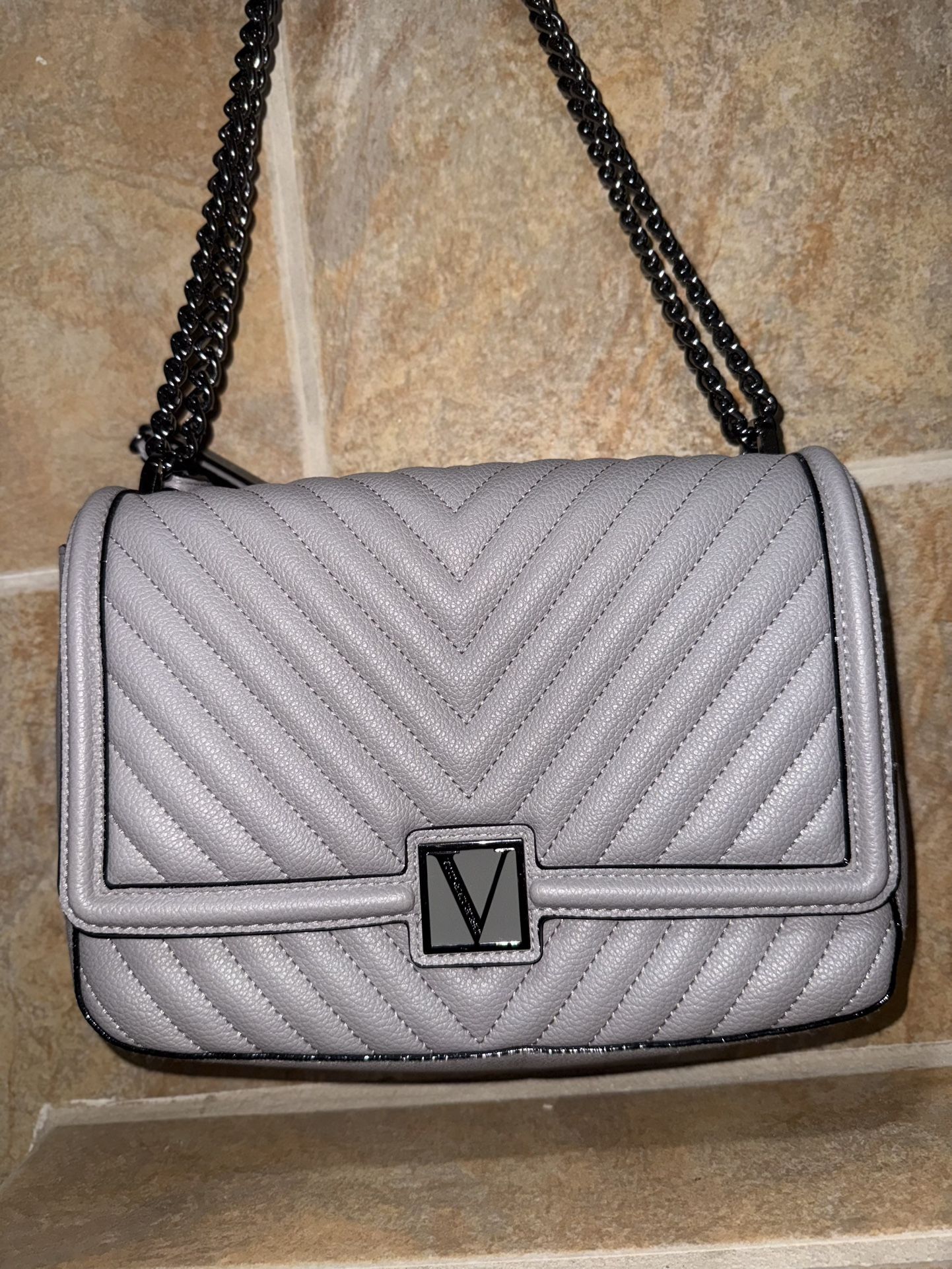Victoria Secret Grey Quilted Shoulder Bag