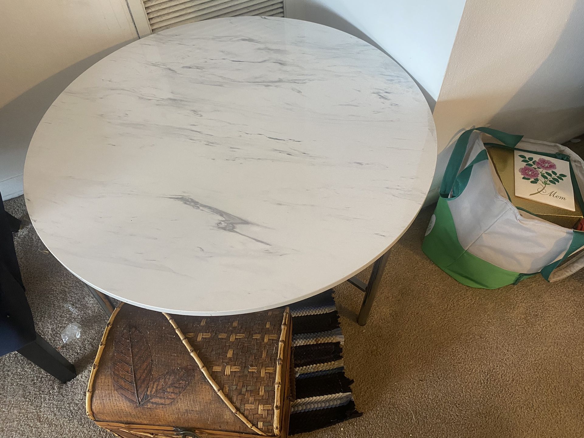 This Is A Triplet Set Of Tables, All Identical The Bigger Table Is A Little Bit Lower Than The Smaller Tables