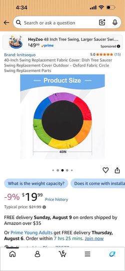 40-Inch Saucer Swing Replacement Fabric Cover #315