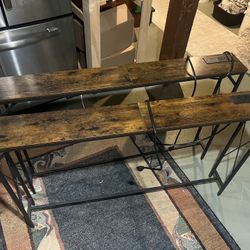 Long End Tables With Charging Stations 