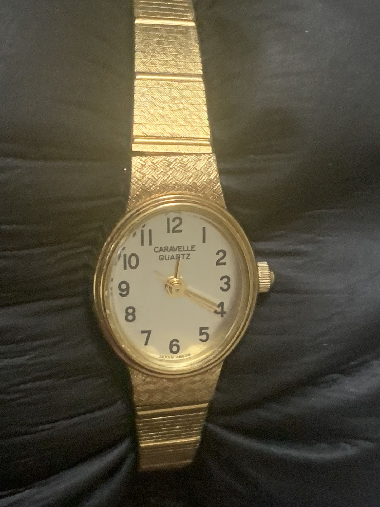 Vintage Caravelle By Bulova Quartz Ladies Gold Tone Watch