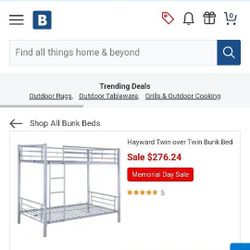 Bunk Bed Twin Beds Metal  $80