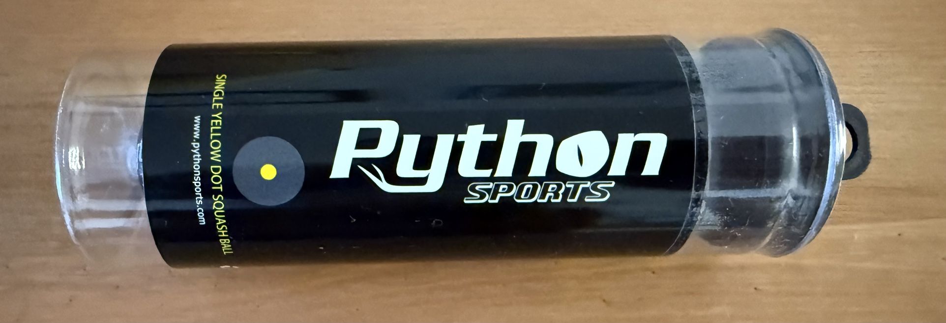Python Sports Single Dot Yellow Squash Ball Tube