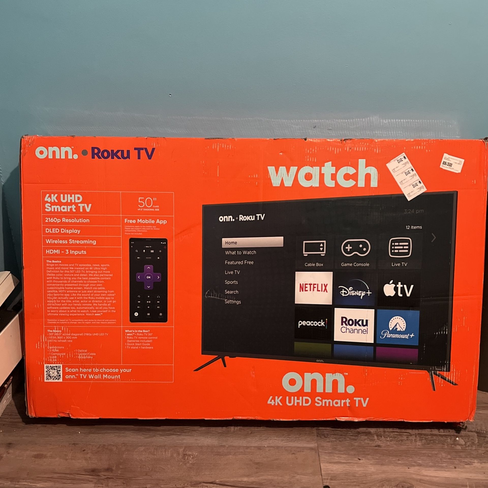 50”inch  Onn. 4k Smart Tv 