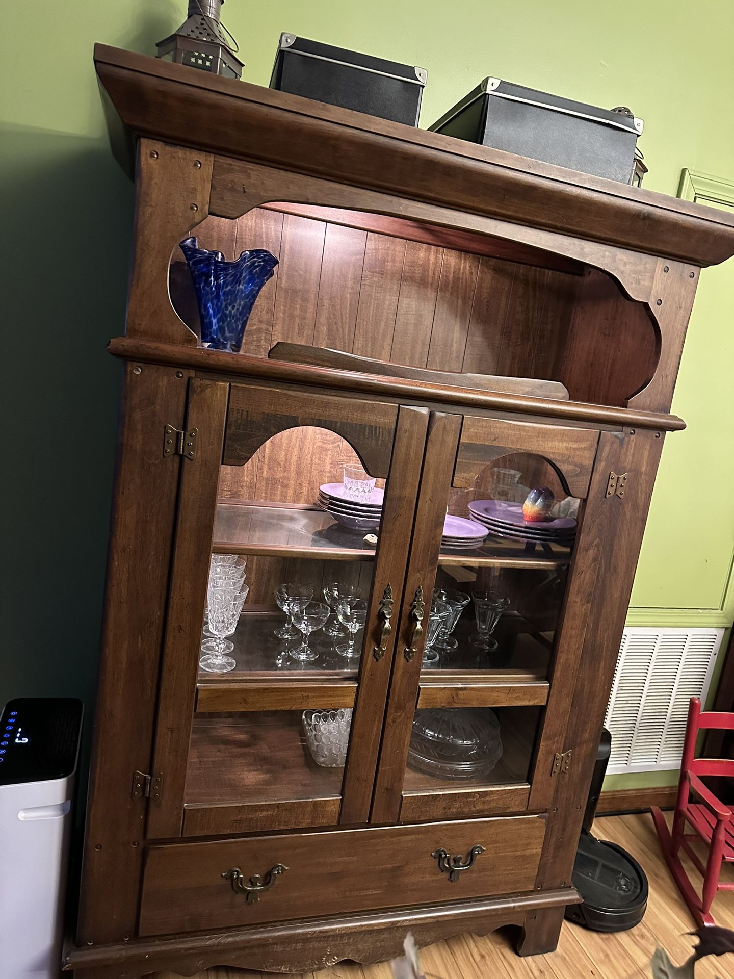 Farmhouse Lighted China Cabinet