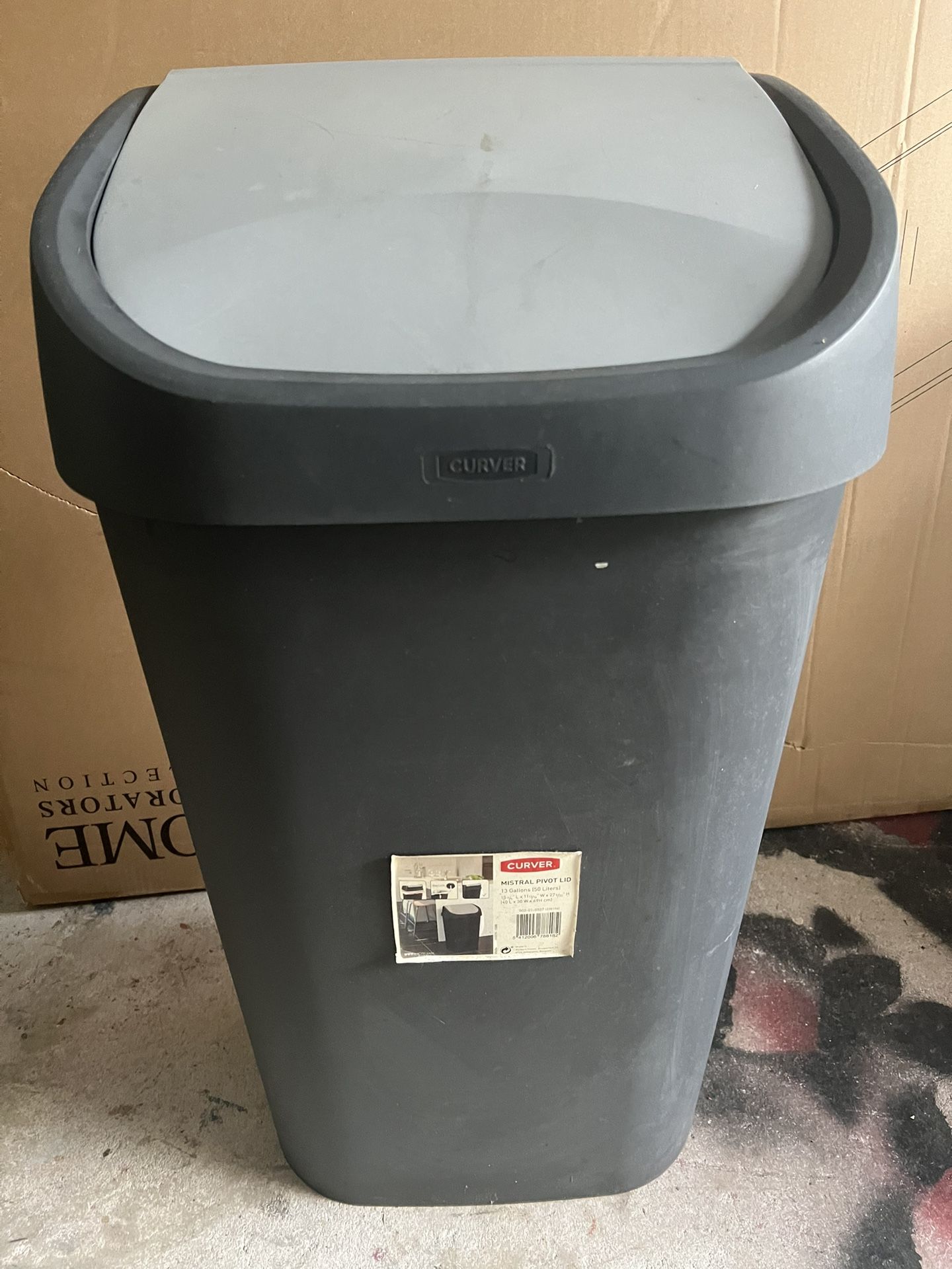 Curver Black Gray Kitchen Trash Bin