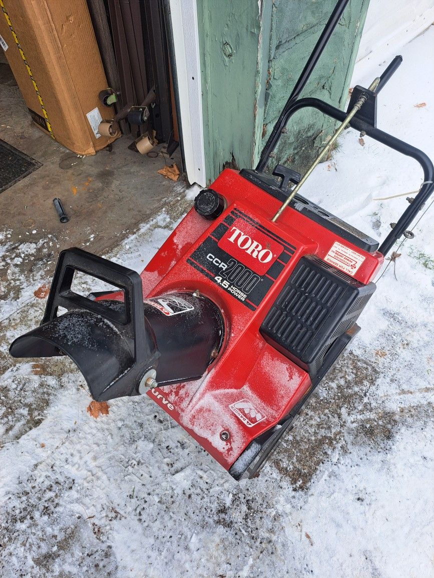 20" Toro Snow Thrower in good working condition.