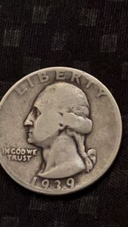 1939 No Mint Mark Silver Quarter With No Outer Edge Error