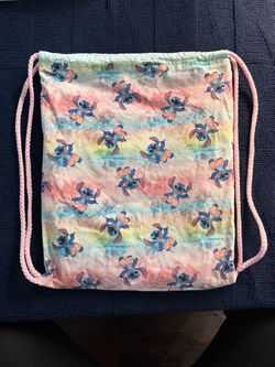 Lilo& Stitch drawstring bag tie-dye fabric.  Homemade