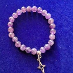 8mm Amethyst Star Bracelet