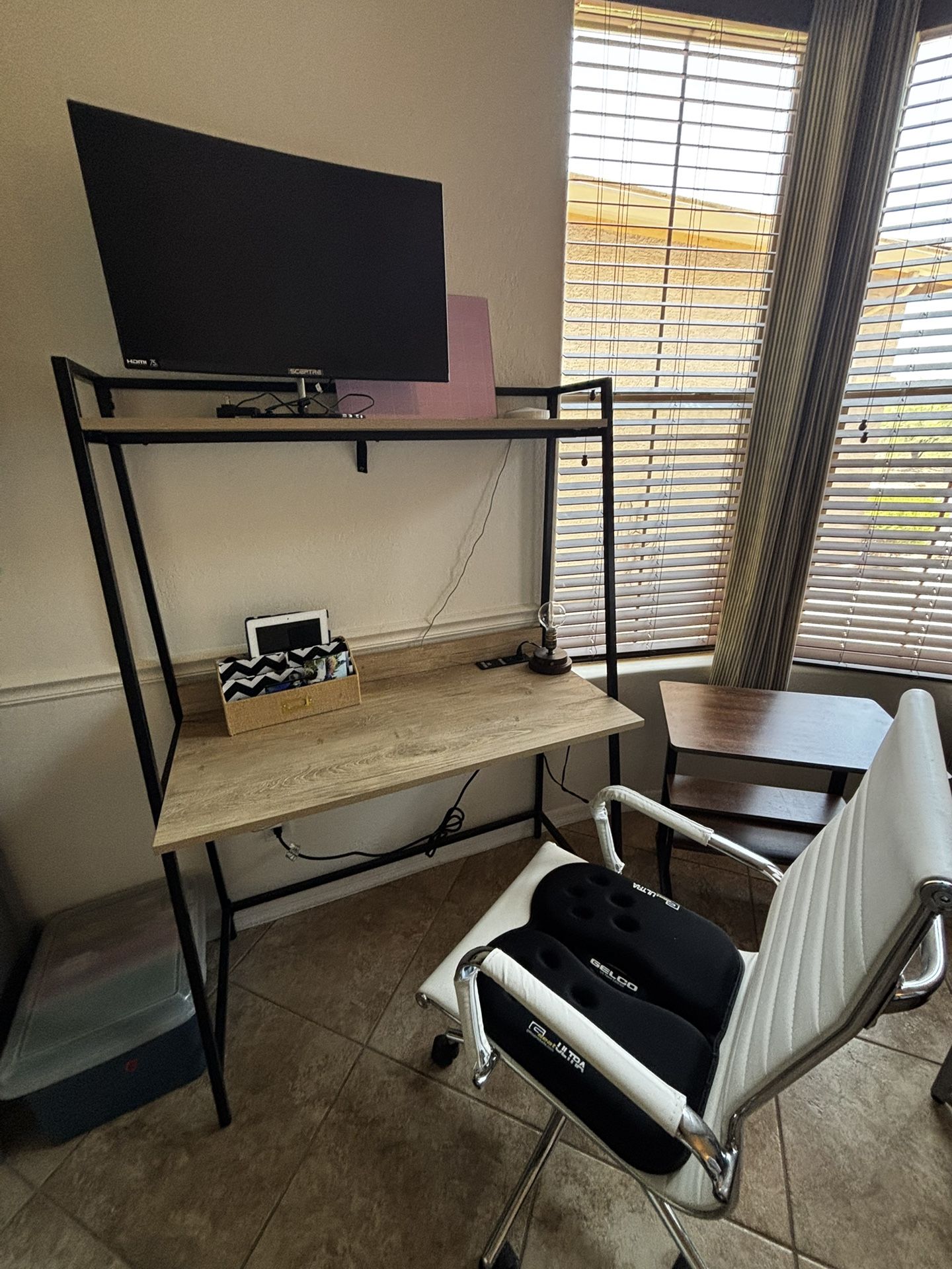Desk With Open Hutch
