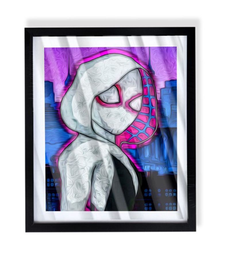 Spiderman Spider Gwen custom Art in Black Frame